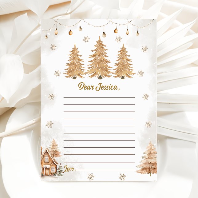 Gold Christmas Tree Kapsel Notiz Karte (Von Creator hochgeladen)