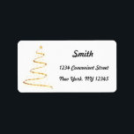 Gold Christmas Tree Rücksendeadresse Label Adressaufkleber<br><div class="desc">Gold Christmas Tree Rücksendeadresse Label</div>