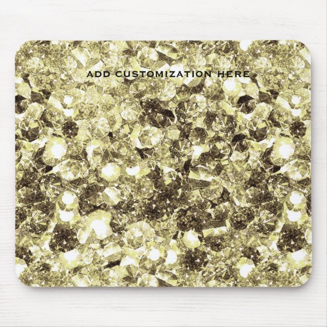Gold Chunky Glitzer Festive Hübsch Mouse Pad Mousepad (Vorne)