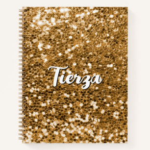 Gold Chunky Glitzer Personalisiert Notizbuch