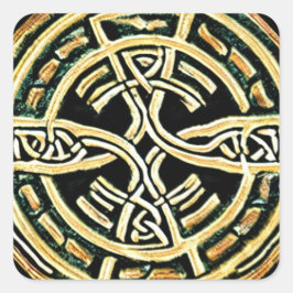 Gold Circle Cross Aufkleber