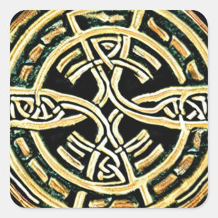 Gold Circle Cross Aufkleber