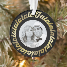 Gold Circle Falalala Bold Script Foto Weihnachten