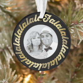 Gold Circle Falalalala Bold Script photo Noël