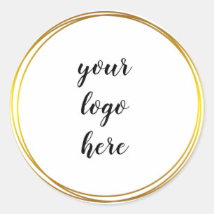 Gold Circle Rings Border Glitzer Custom Logo Class Runder Aufkleber