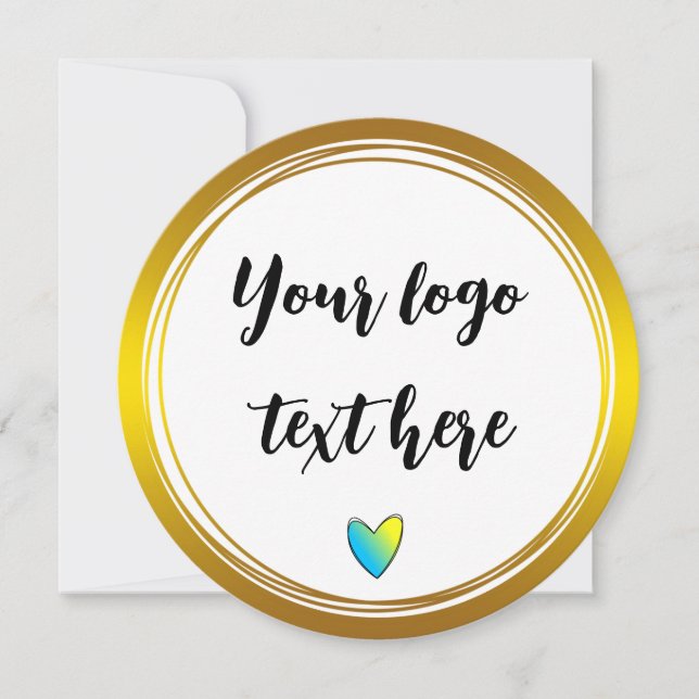 Gold Circle Rings Border Glitzer Custom Logo Einladung (Vorderseite)