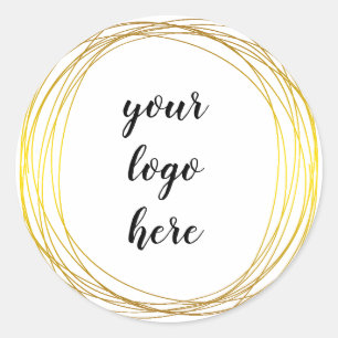Gold Circle Rings Border Glitzer Custom Logo Runder Aufkleber