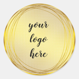 Gold Circle Rings Border Glitzer Custom Logo Runder Aufkleber