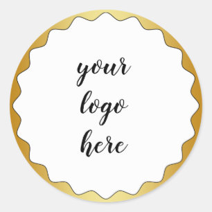 Gold Circle Rings Border Glitzer Custom Logo Runder Aufkleber