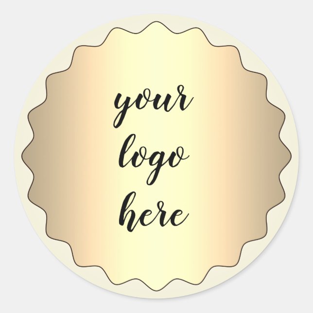 Gold Circle Rings Border Glitzer Custom Logo Runder Aufkleber (Vorderseite)