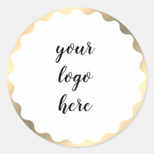 Gold Circle Rings Border Glitzer Custom Logo Runder Aufkleber