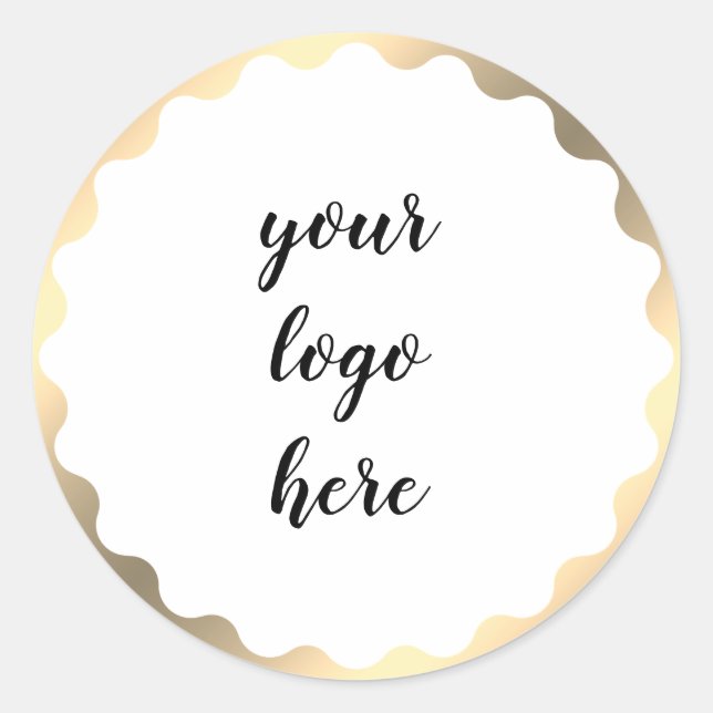 Gold Circle Rings Border Glitzer Custom Logo Runder Aufkleber (Vorderseite)