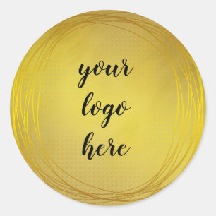 Gold Circle Rings Border Glitzer Custom Logo Runder Aufkleber