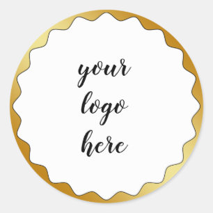 Gold Circle Rings Border Glitzer Custom Logo Runder Aufkleber
