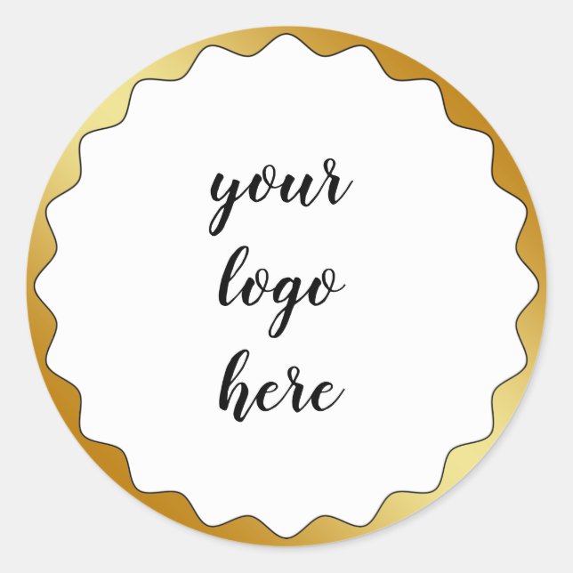 Gold Circle Rings Border Glitzer Custom Logo Runder Aufkleber (Vorderseite)