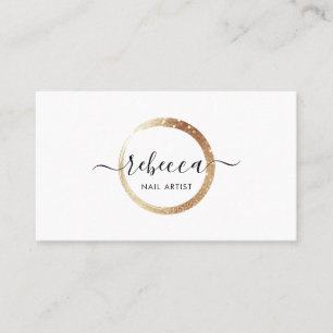 Gold Circle Schriftname Makeup Nägel Schönheit  Visitenkarte