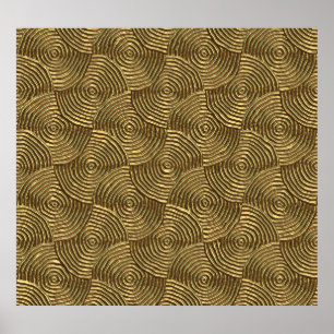 Gold Circle Texture: Abstrakt nahtlos. Poster