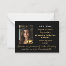 Gold Class of 2025 Abschluss Announcement Card