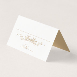 Gold Classic Floral Wedding Platzkarte