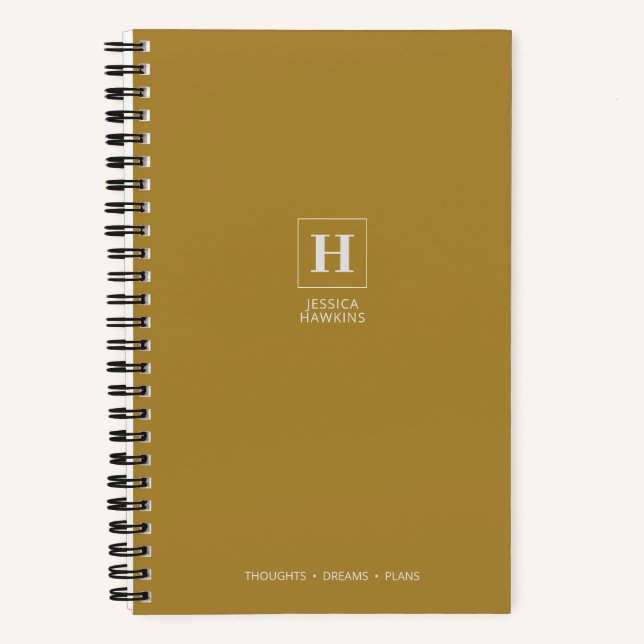 Gold Classic Monogramm Notizbuch (Vorderseite)