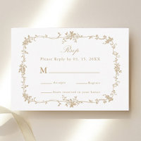 Gold Classic Viktorianisch Floral Frame Wedding RS