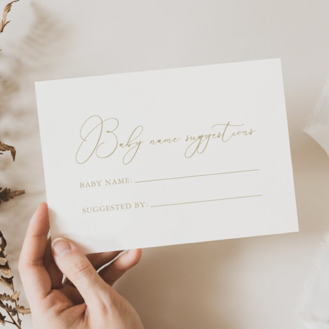 Gold Classy Chic Baby Name Suggestions Card (Von Creator hochgeladen)