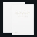 Gold Classy Chic Hochzeitsworte der Weisheit Hinweiskarte<br><div class="desc">Diese goldene, schicke Hochzeitsworte der Weisheitsratenkarte ist perfekt für eine rustikale Hochzeit. Das einfache und elegante Design zeichnet sich durch klassische und extravagante Schriftzeichen in Gold aus. Diese Karten sind ideal für Hochzeiten, Brautparty, Babydusche, Graduiertenfest u.v.m. Personalisieren Sie die Karten mit den Namen der Braut und Bräutigam, den Eltern, die...</div>