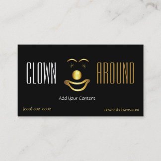 Gold Classy Clown Logo Visitenkarte