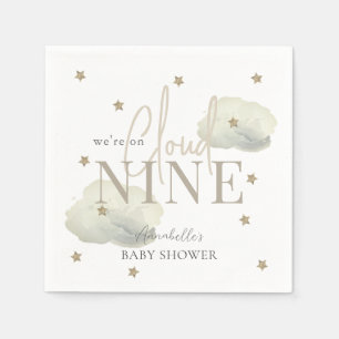 Gold Cloud 9 Gold Stars Watercolor Babydusche Serviette