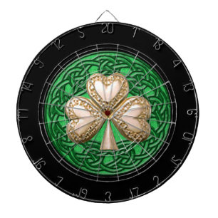 Gold Clover & Celtic Knots Dart Board Dartscheibe