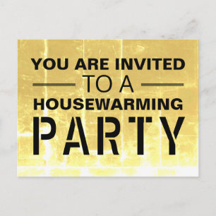 Gold Club Poster Housewarming Party Einladung