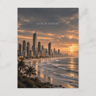 Gold Coast Cinematic Monochrome Stadt Kunst Postkarte