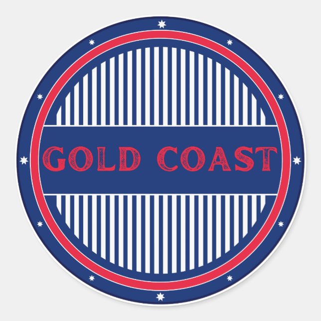 Gold Coast City Pride Emblem – Australian Identity Runder Aufkleber (Vorderseite)