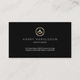 Gold Cocktails Icon Barkeeper Business Card Visitenkarte