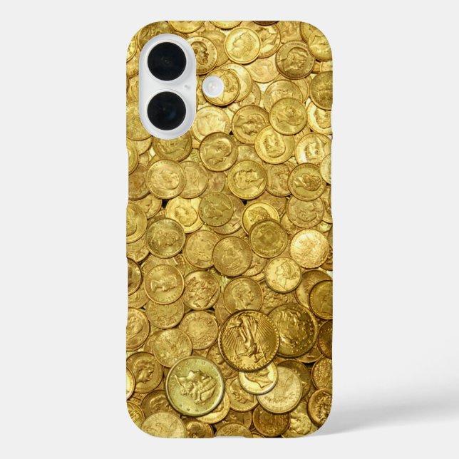 Gold Coin Collection Fall Mate iPhone Fall iPhone 16 Hülle (Rückseite)