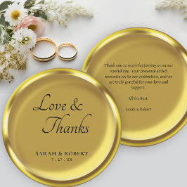 Gold Coin Elegant Luxury Wedding Vielen Dank Dankeskarte