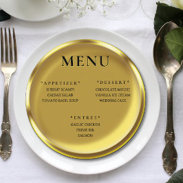 Gold Coin Elegante Luxus Hochzeitsempfehlung Menükarte