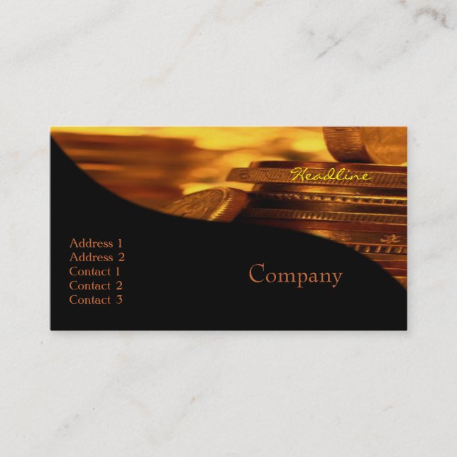 Gold Coins Business Card Visitenkarte (Vorderseite)
