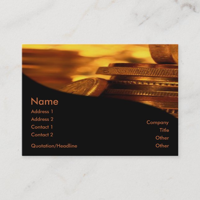 Gold Coins Business Card Visitenkarte (Vorderseite)
