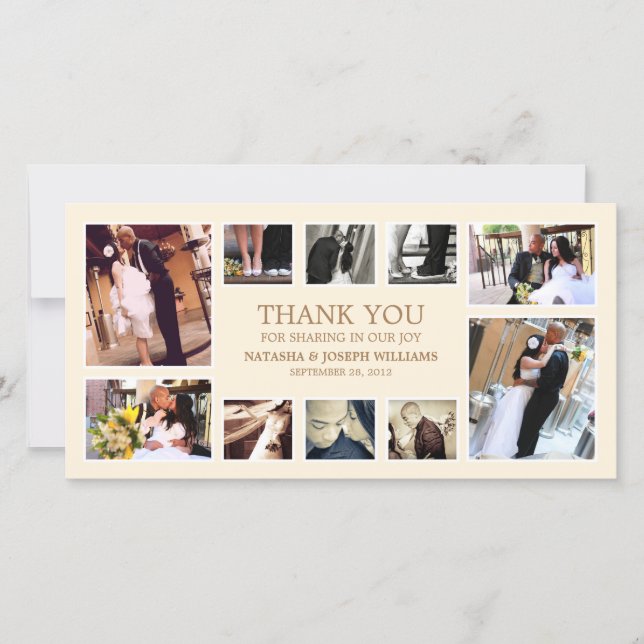 GOLD COLLAGE | CARTE DE REMERCIEMENTS mariage (Devant)
