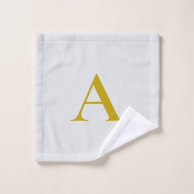 Gold Color Custom Monogram Initial Letter (Gant de toilette)