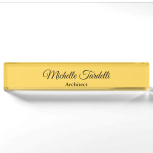 Gold Color Minimalistisch Moderne Skriptkalligrafi Namensplakette