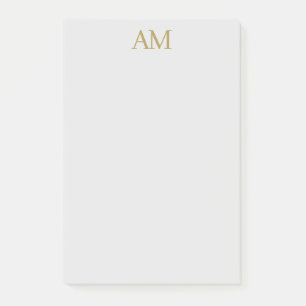 Gold Color Monogram Initials Calligraphy Pro Post-it Klebezettel