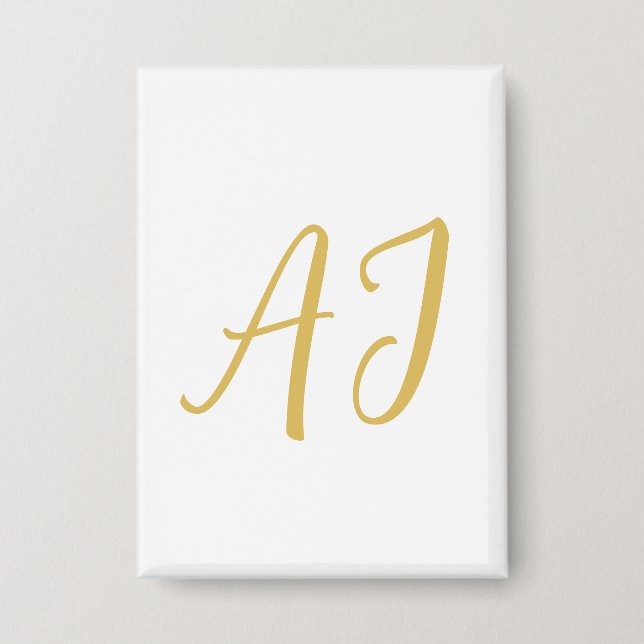 Gold Color Monogram Professional Classical Initial Button (Vorderseite)