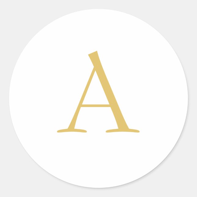 Gold Color Monogram Professional Custom Runder Aufkleber (Vorderseite)