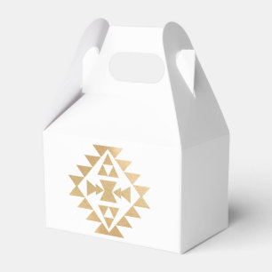 Gold Color Nordic Muster auf Weiß Geschenkschachtel