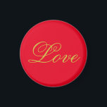 Gold Color Script Red Liebe Wedding Calligraphy Magnet<br><div class="desc">Sie können die Schriftart und Farben leicht ändern. Sie können auch Ihr Logo und das Hintergrundbild hinzufügen,  wie Sie möchten.</div>