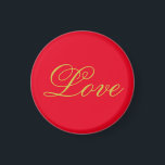Gold Color Script Red Liebe Wedding Calligraphy Magnet<br><div class="desc">Sie können die Schriftart und Farben leicht ändern. Sie können auch Ihr Logo und das Hintergrundbild hinzufügen,  wie Sie möchten.</div>