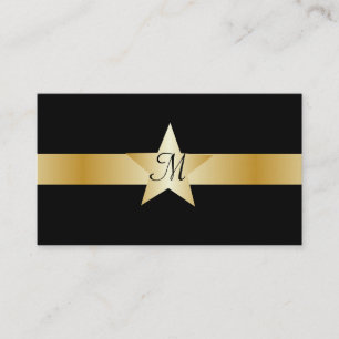 Gold Colored Star Mit Monogramm Visitenkarte