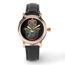 Gold Colorful Hamsa Turquoise Sapphire Third Eye